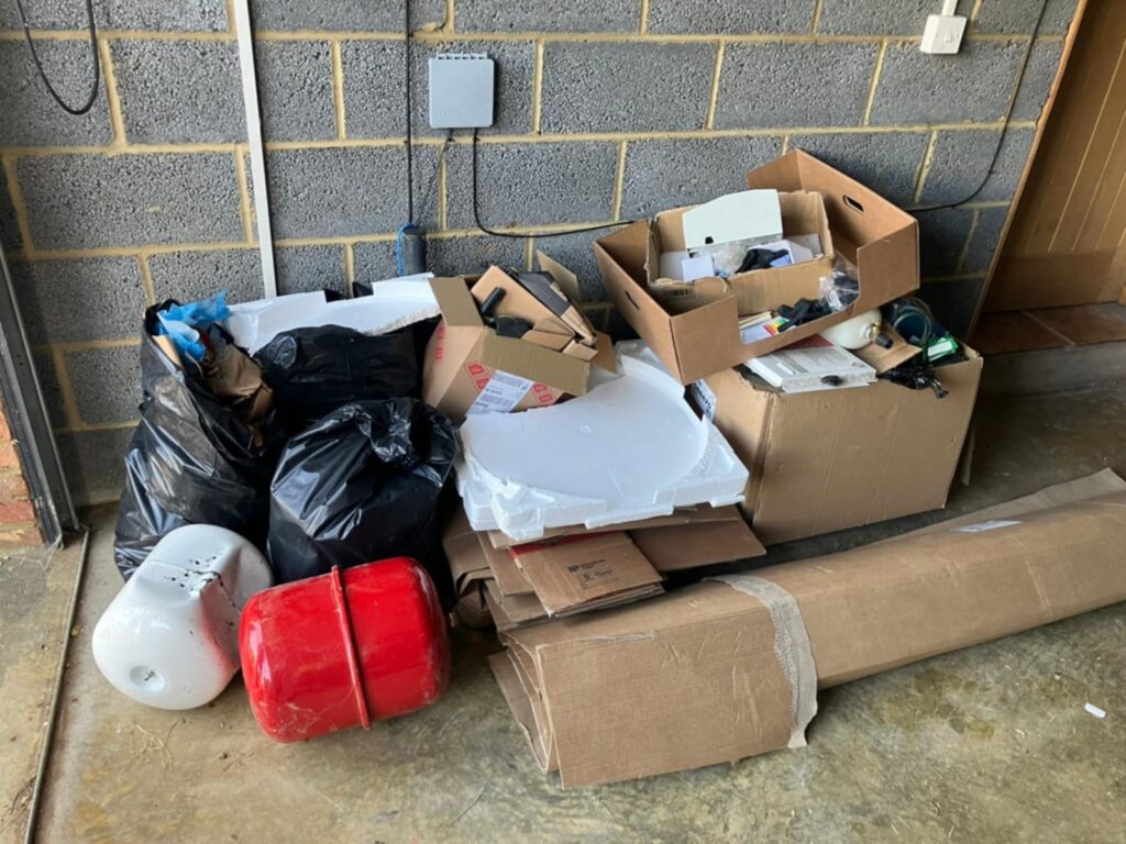House clearance rubbish before clearance